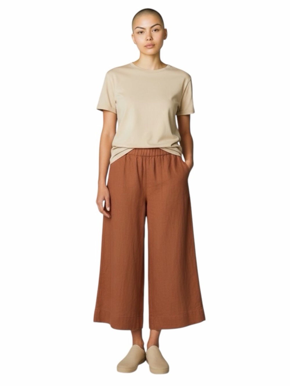 Calypso St. Barth Terracotta Wide Leg Cropped Pants size Large